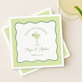 Guardanapo De Papel "Margs & Matrimony" Simple Lime Margarita Wedding