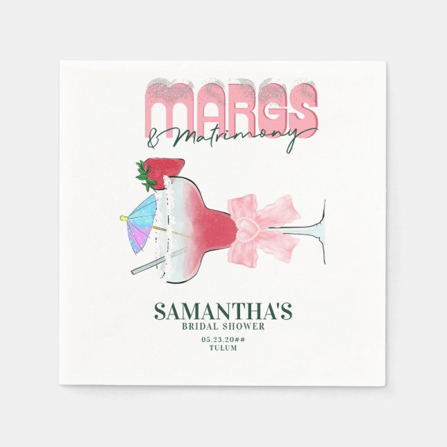 Guardanapo De Papel Margs Matrimony Tequila Bach Chá de panela Bem-vin (Frente)