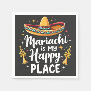 Guardanapo De Papel Mariachi é o meu Lugar Feliz México Música Saxofon