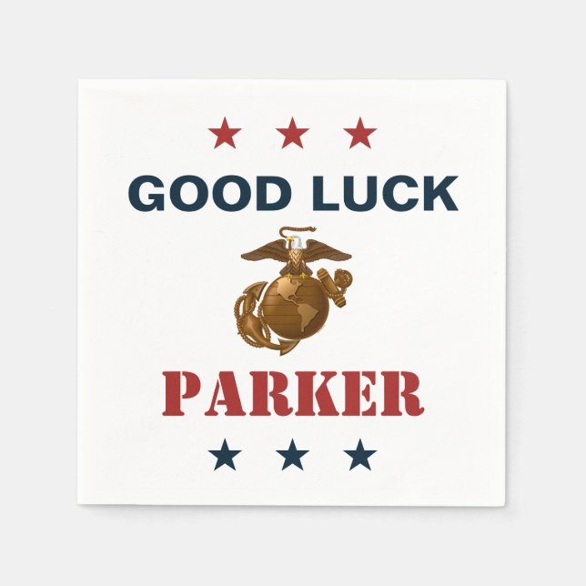 Guardanapo De Papel Marines dos Estados Unidos | Fundo Marinho 1 (Frente)