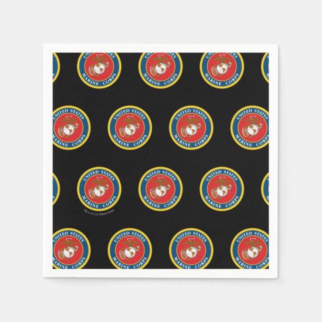 Guardanapo De Papel Marines dos Estados Unidos | Fundo Marinho 1 (Frente)