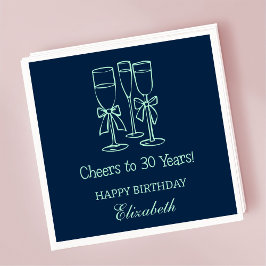 Guardanapo De Papel Marinha Moderna Azul Alegra a 30 anos Aniversário 