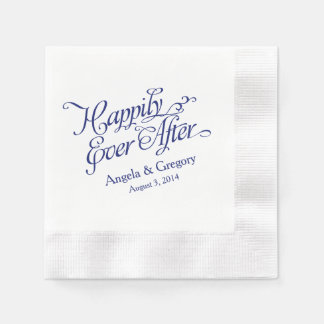 Guardanapo De Papel Marinho Azul Branco Feliz Depois Do Casamento