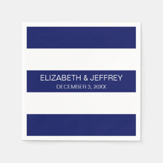 Guardanapo De Papel Marinho Azul Branco Horiz Pré-Disquete Stripe #3 M