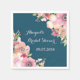 Guardanapo De Papel Marinho Azul Chá de panela Rosa Nápoles