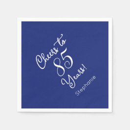 Guardanapo De Papel Marinho Azul Cheers para 85 anos 85 aniversário