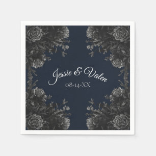 Guardanapo De Papel Marinho Azul Rosa Negra Casamento