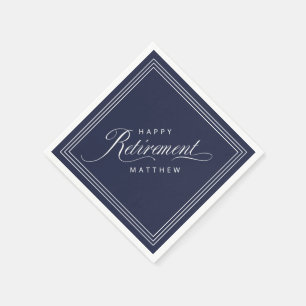 Guardanapo De Papel Marinho Azul - Simples Festa de Reforma Elegante