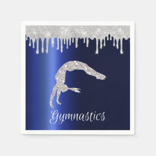 Guardanapo De Papel Marinho Blue Metallic Silver Sparkasse Gymnastics