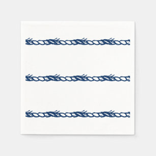 Guardanapo De Papel Marinho Blue - Partilha de cordas náuticas branca
