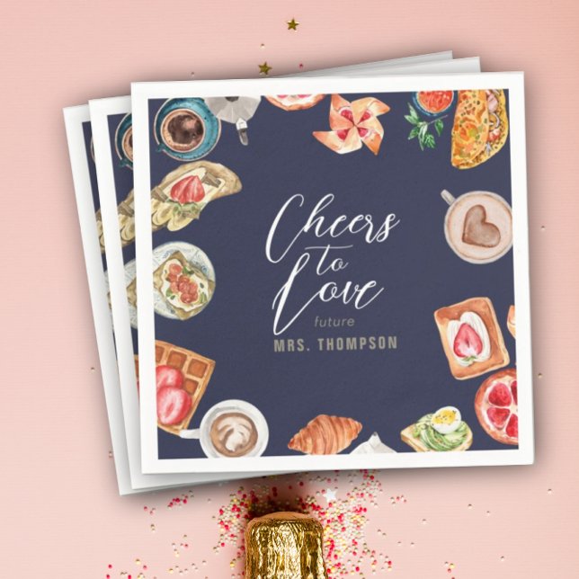 Guardanapo De Papel Marinho Bridal Brunch Waffles Pancakes (Criador carregado)