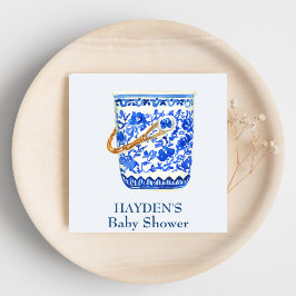 Guardanapo De Papel Marinho Chinoiserie Balde de Gelo Personalizado Na