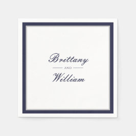 Guardanapo De Papel Marinho Clássico, Cinza Azul, Noiva e Groom Napkin