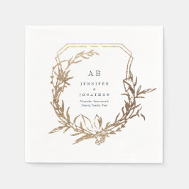 Guardanapo De Papel marinho clássico floral monograma monograma monogr