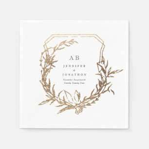 Guardanapo De Papel marinho clássico floral monograma monograma monogr