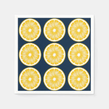 Marinho de fatia de limão moderno azul e amarelo
