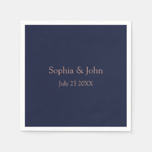 Guardanapo De Papel Marinho Dourado Elegante Livro Azul de Casamento N