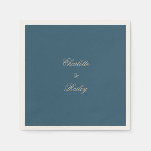 Guardanapo De Papel Marinho Dourado Floral Boho Wedding