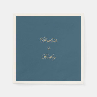 Guardanapo De Papel Marinho Dourado Floral Boho Wedding