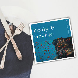 Guardanapo De Papel Marinho Mar Submarino Recifes de Peixes Oceanos Ca