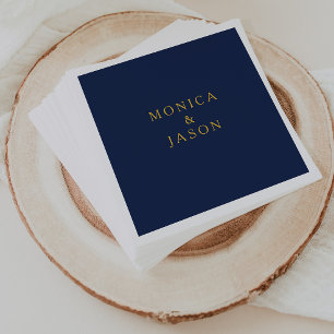Guardanapo De Papel Marinho minimalista clássico azul Casamento Dou
