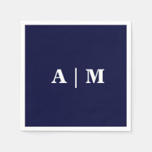 Marinho Monograma Cocktail de Casamento