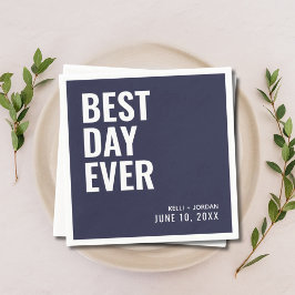 Guardanapo De Papel Marinho Personalizado Blue Best Day Eternamento