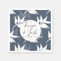 Marinho Silohuette Tropical Leaf Pattern