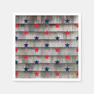 Guardanapo De Papel Marinho vermelho patriótico, estrelas azuis
