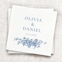 Guardanapo De Papel Marinho Vitoriano Francês Ornamentado Azul de Casa