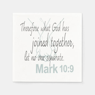 Guardanapo De Papel Mark 10:9 Casamento Verso