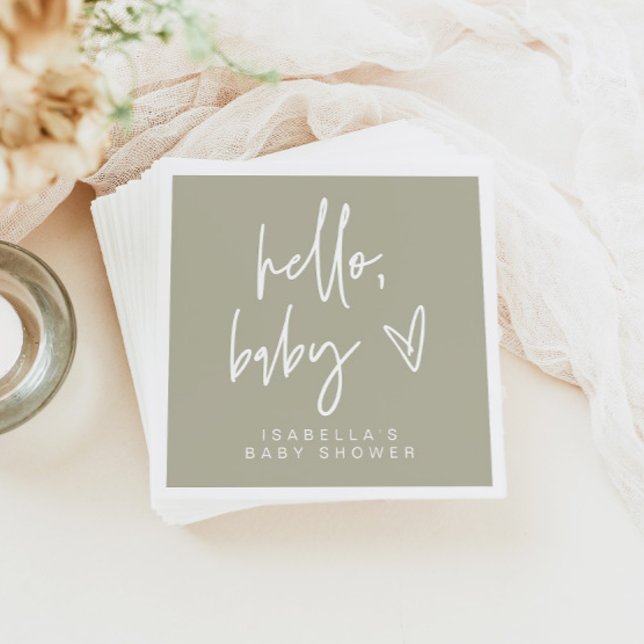 Guardanapo De Papel MARLO Bohemian Sage Green Chá de fraldas Napkins (Criador carregado)