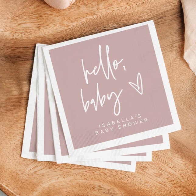 Guardanapo De Papel MARLO Boho Dusty Rosa Hello Chá de fraldas Napkins (Criador carregado)