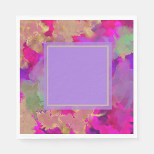 Guardanapo De Papel Mármore roxo, roxo e dourado