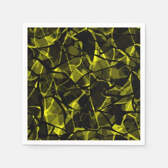 Guardanapo De Papel Mármore verde-abstrato a preto sem água (Frente)