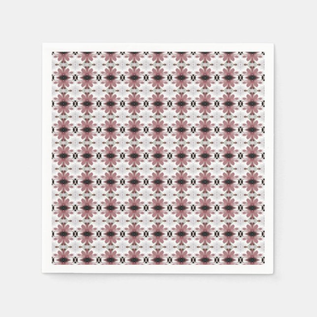 Guardanapo De Papel Maroon Floral Pattern (Frente)