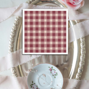 Guardanapo De Papel Maroon Gingham Fall Autumn