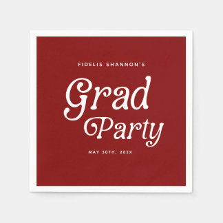 Guardanapo De Papel Maroon Minimal Graduação Retroativa Napkins