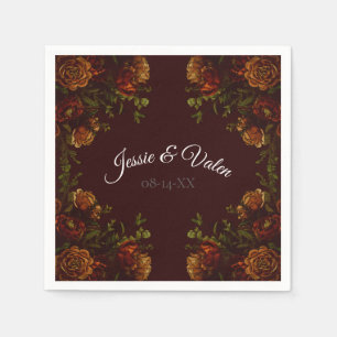 Guardanapo De Papel Maroon Russo de Casamento Gótico de Queda