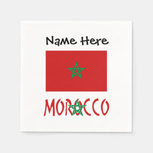 Guardanapo De Papel Marrocos Bandeira Marroquina Nome Personalizado