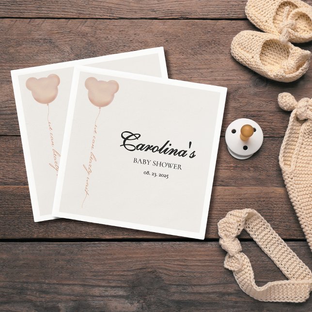 Guardanapo De Papel Marrom bonito podemos esperar chá de fraldas (Criador carregado)