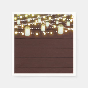 Guardanapo De Papel Marrom Wood & String Lights Country Festa Russa