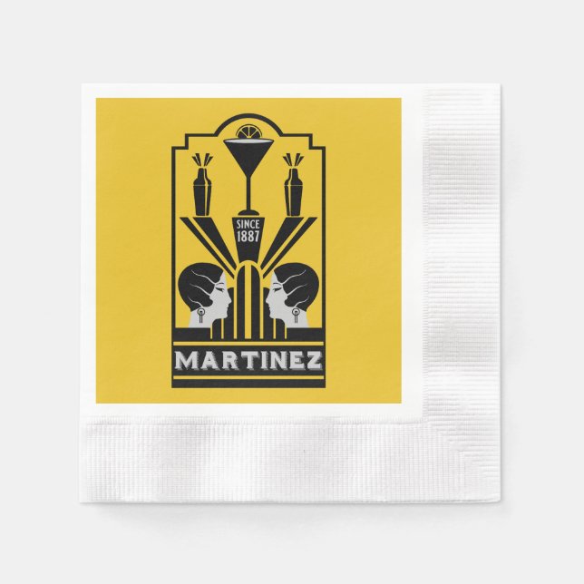 Guardanapo De Papel Martinez Cocktail Art Deco (Frente)