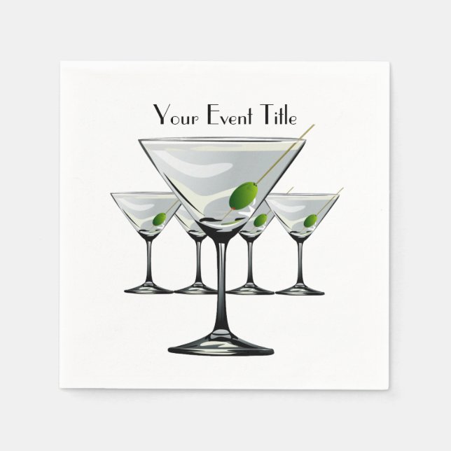 Guardanapo De Papel Martini Cockatls Party White Napkin (Frente)