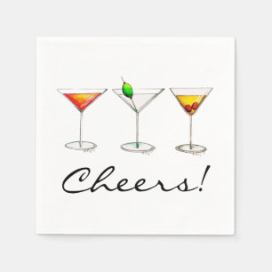 Guardanapo De Papel Martini Cosmo Manhattan Cocktail Bebe Cheers