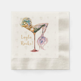 Guardanapo De Papel Martini de sereia personalizado e lindo