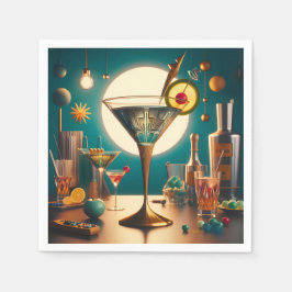 Guardanapo De Papel Martini Futurista de Placa de Circuito Atômico