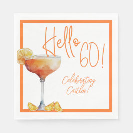 Guardanapo De Papel Martini Glass 60th Birthday Paper Napkin