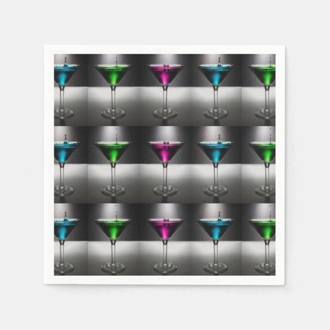 Guardanapo De Papel Martini Glass Cocktail Party Napkins (Frente)