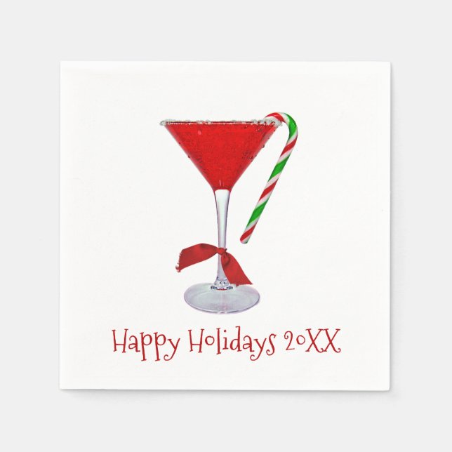 Guardanapo De Papel Martini Glass de Natal com Arco (Frente)